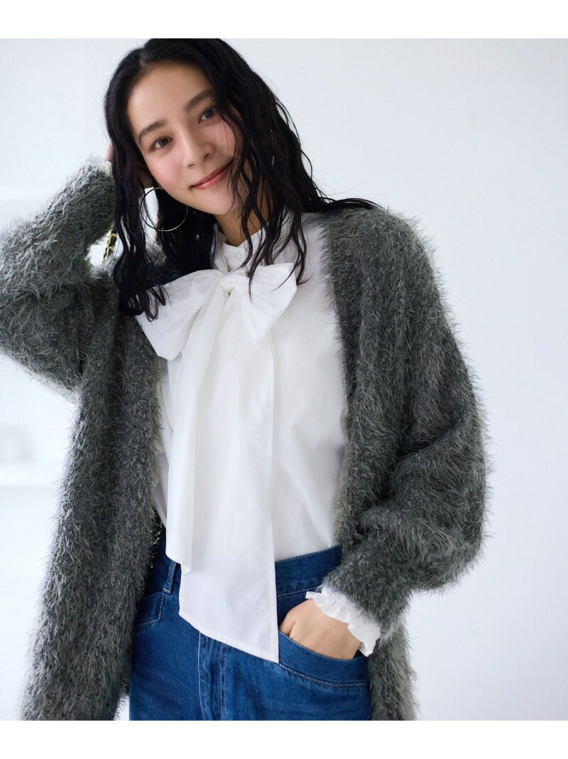 樂天商城 - 【SALE／50%OFF】ポップコーンヤーンラメフェザーニットカーディガン/WEB限定FSサイズ VIS ビス トップス カーディガン ブラック ピンク ベージュ【RBA_E】[Rakuten Fashion]