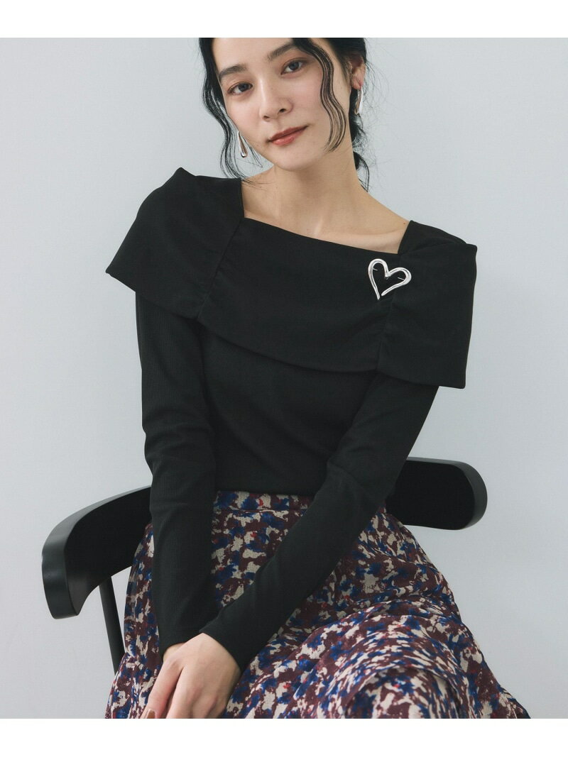 【SALE／50%OFF】テレコオフショルダーロングスリーブプルオーバー VIS ビス トップス カットソー・Tシャツ ブラック ホワイト【RBA_E】[Rakuten Fashion]