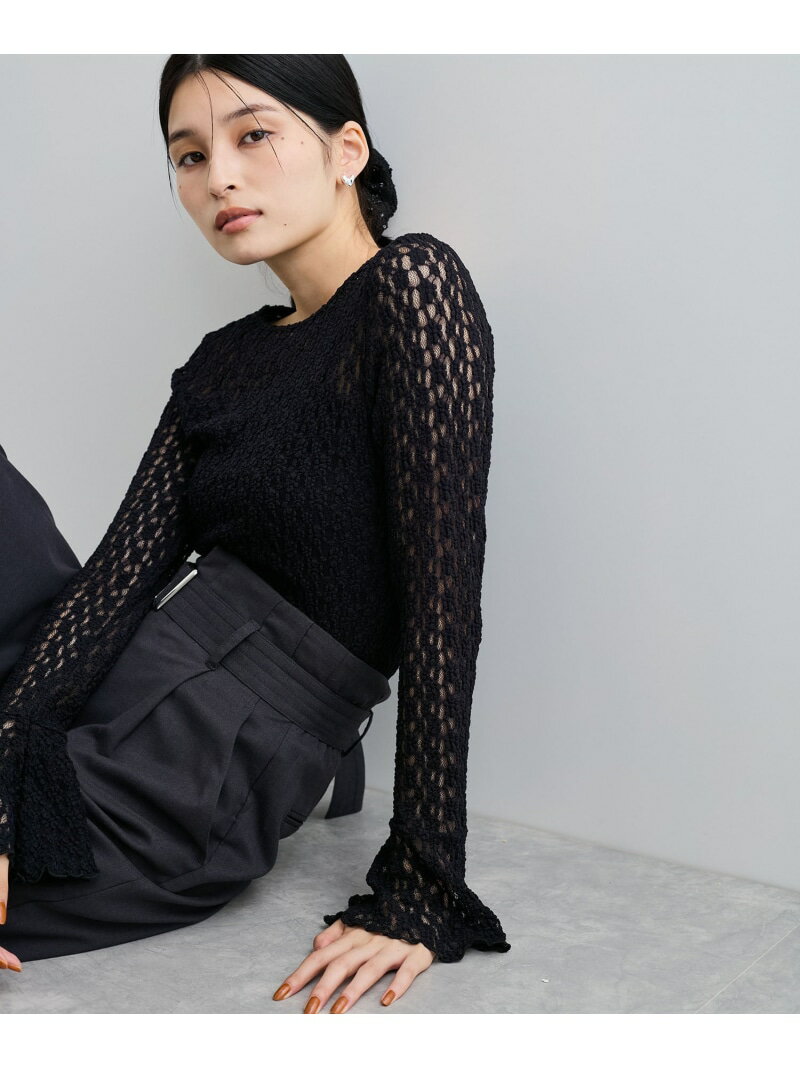 【SALE／50%OFF】レースフレアースリーブトップス VIS ビス トップス カットソー・Tシャツ ブラック ピンク ホワイト【RBA_E】[Rakuten Fashion]