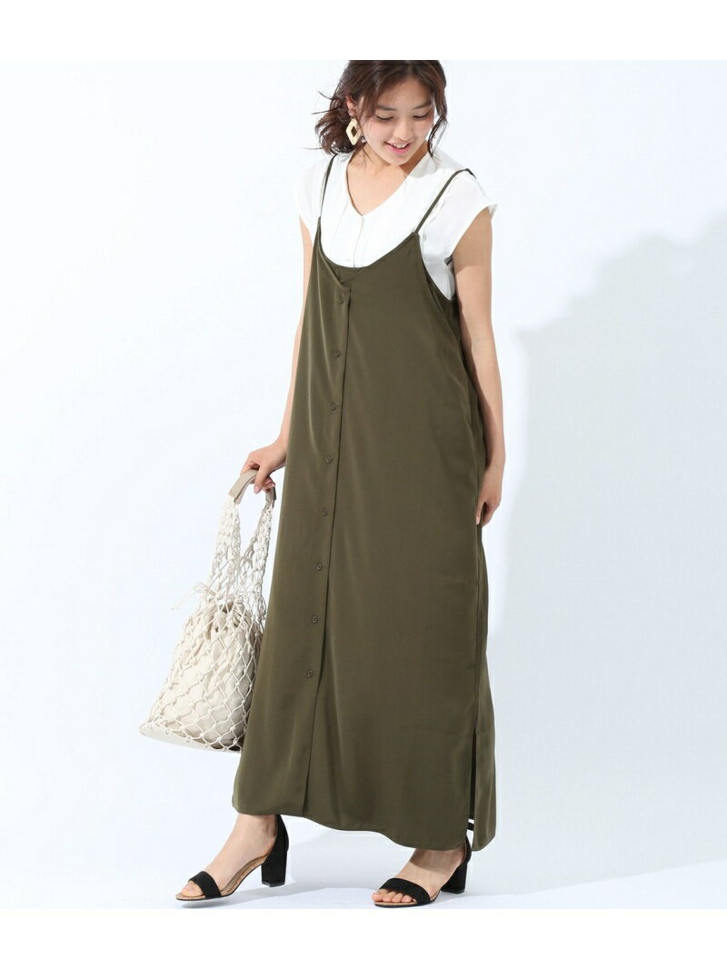【SALE／70%OFF】サイドドレープキャミワンピース VIS ビス ワンピース・ドレス その他のワンピース・ドレス ネイビー カーキグリーン【RBA_E】[Rakuten Fashion]のサムネイル