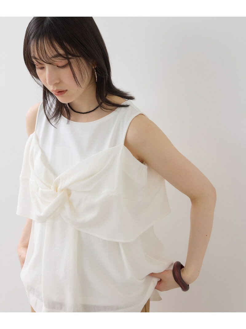 【SALE／20%OFF】フロントリボンドッキングトップス/2WAY VIS ビス トップス カットソー・Tシャツ グレー ホワイト【RBA_E】【送料無料】[Rakuten Fashion]