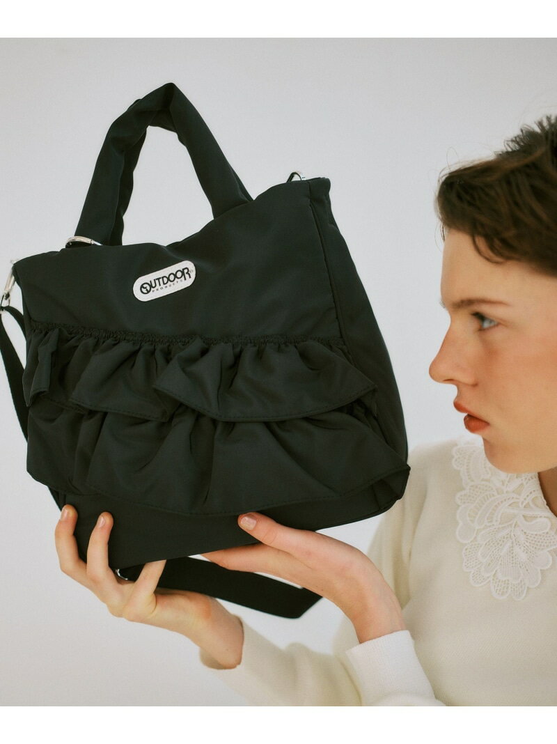 【OUTDOOR PRODUCTS】VIS別注2WAYフリルトートバッグ VIS ビス バッグ トートバッグ ブラック ベージュ【先行予約】*【送料無料】[Rakuten Fashion]