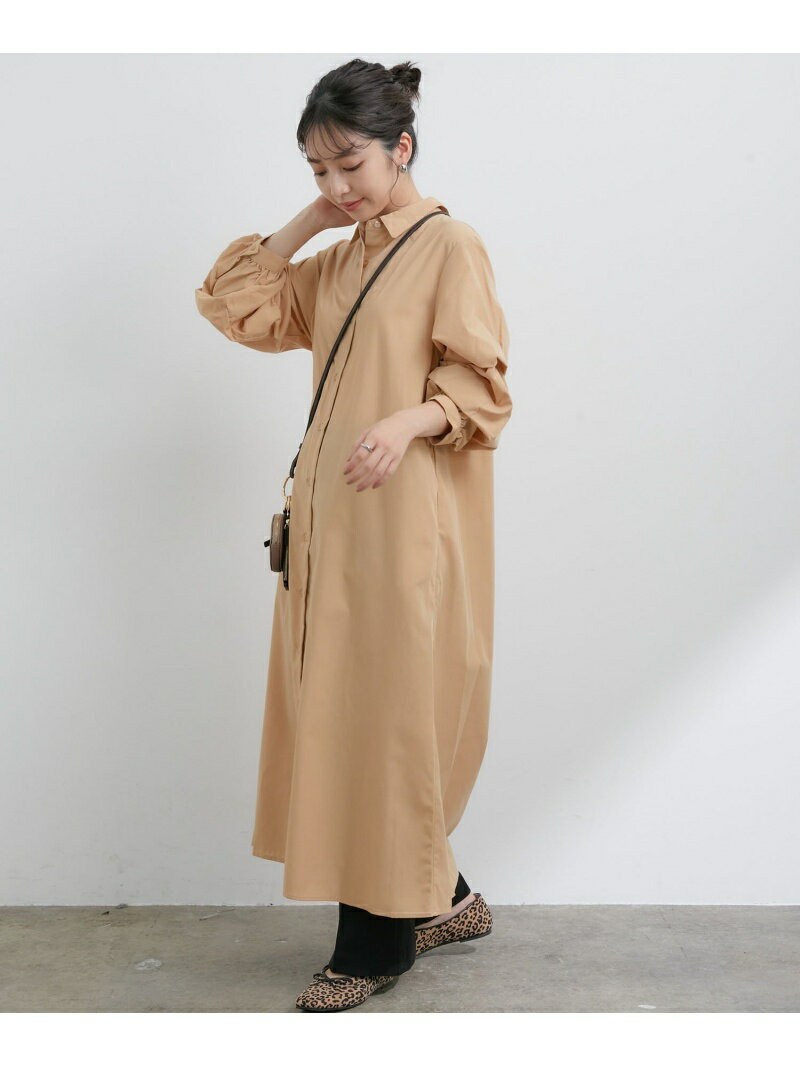 【SALE／50%OFF】【EASY CARE】袖ボリュームワンピース VIS ビス ワンピース・ドレス シャツワンピース ベージュ ブルー【RBA_E】[Rakuten Fashion]のサムネイル