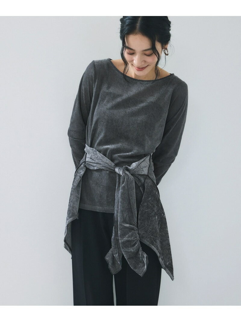 シアーベロアロングスリーブTシャツ VIS ビス トップス カットソー・Tシャツ ピンク グレー ホワイト【送料無料】[Rakuten Fashion]のサムネイル