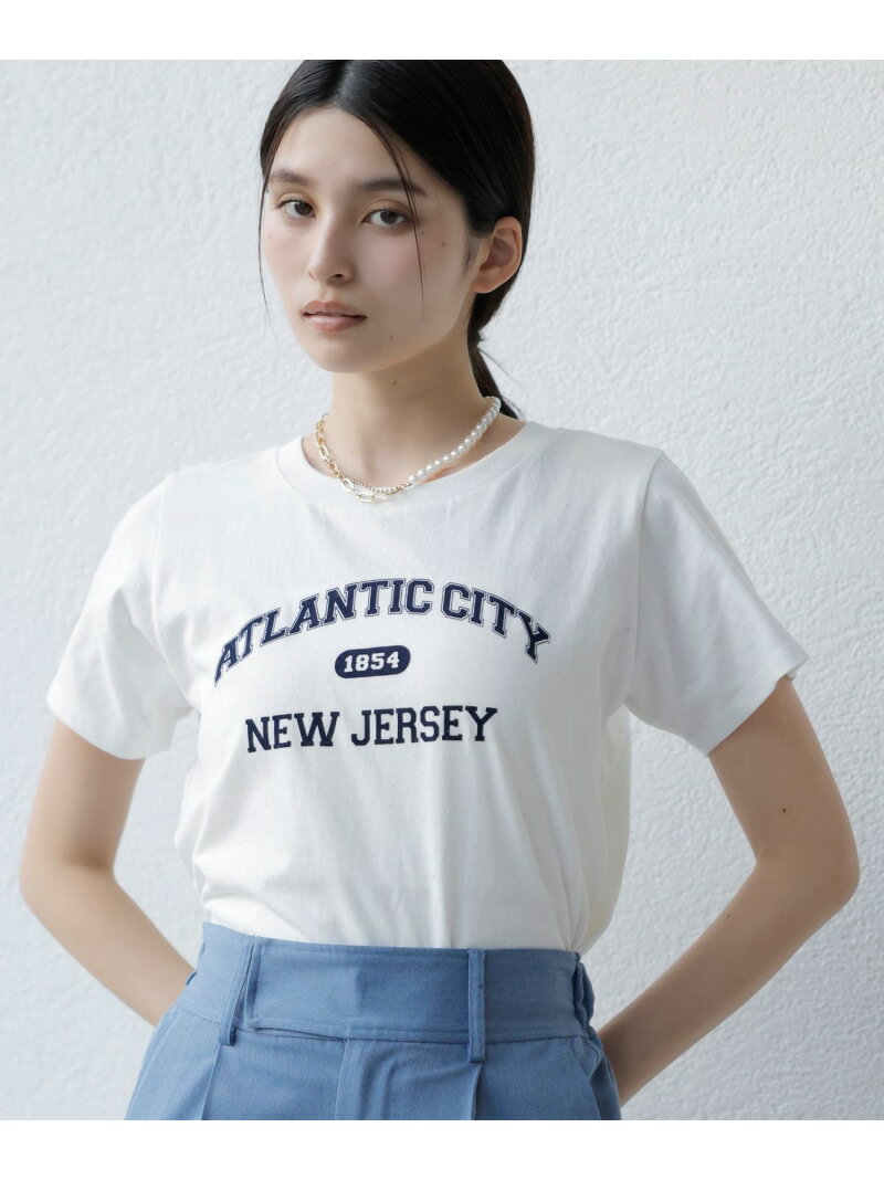 樂天商城 - 【SALE／30%OFF】コンパクトフロッキープリントロゴTシャツ VIS ビス トップス カットソー・Tシャツ イエロー ホワイト ネイビー【RBA_E】[Rakuten Fashion]