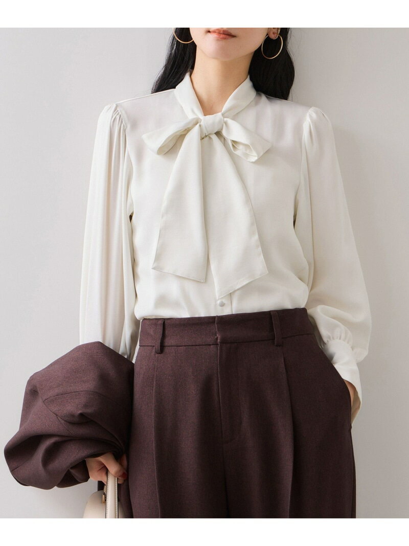 【SALE／20%OFF】サテンボウタイブラウス VIS ビス トップス シャツ・ブラウス ホワイト【RBA_E】【送料無料】[Rakuten Fashion]