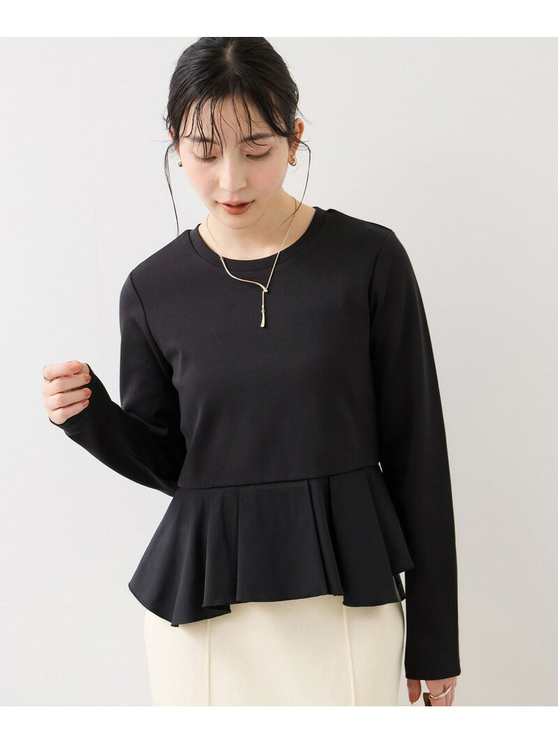 樂天商城 - イレギュラーヘムペプラムカットソープルオーバー VIS ビス トップス カットソー・Tシャツ ブラック ホワイト【送料無料】[Rakuten Fashion]