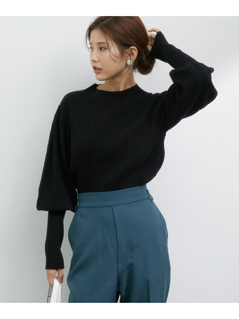 【SALE／30%OFF】【WEB限定】万能!もちもちニットリブ編みボリューム袖プルオーバー vis-a-vis ビス トップス ニット ブラック ホワイト ブラウン グリーン レッド【RBA_E】[Rakuten Fashion]のサムネイル