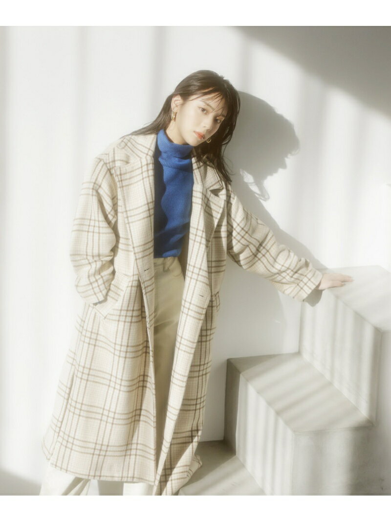 【SALE／20%OFF】【WEB限定】レトロチェック柄ダブルオーバーコート vis-a-vis ビス ジャケット・アウター チェスターコート ホワイト ブラウン ベージュ【RBA_E】【送料無料】[Rakuten Fashion]のサムネイル