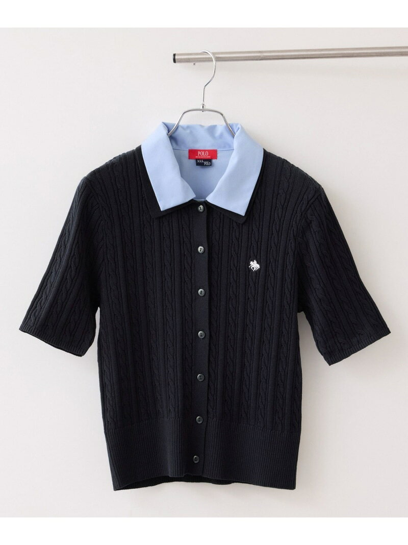 【POLO BCS】VIS別注ケーブルドッキング衿付きカーディガン VIS ビス トップス カーディガン グレー ベージュ ネイビー【送料無料】[Rakuten Fashion]（楽天・VIS／ビス）