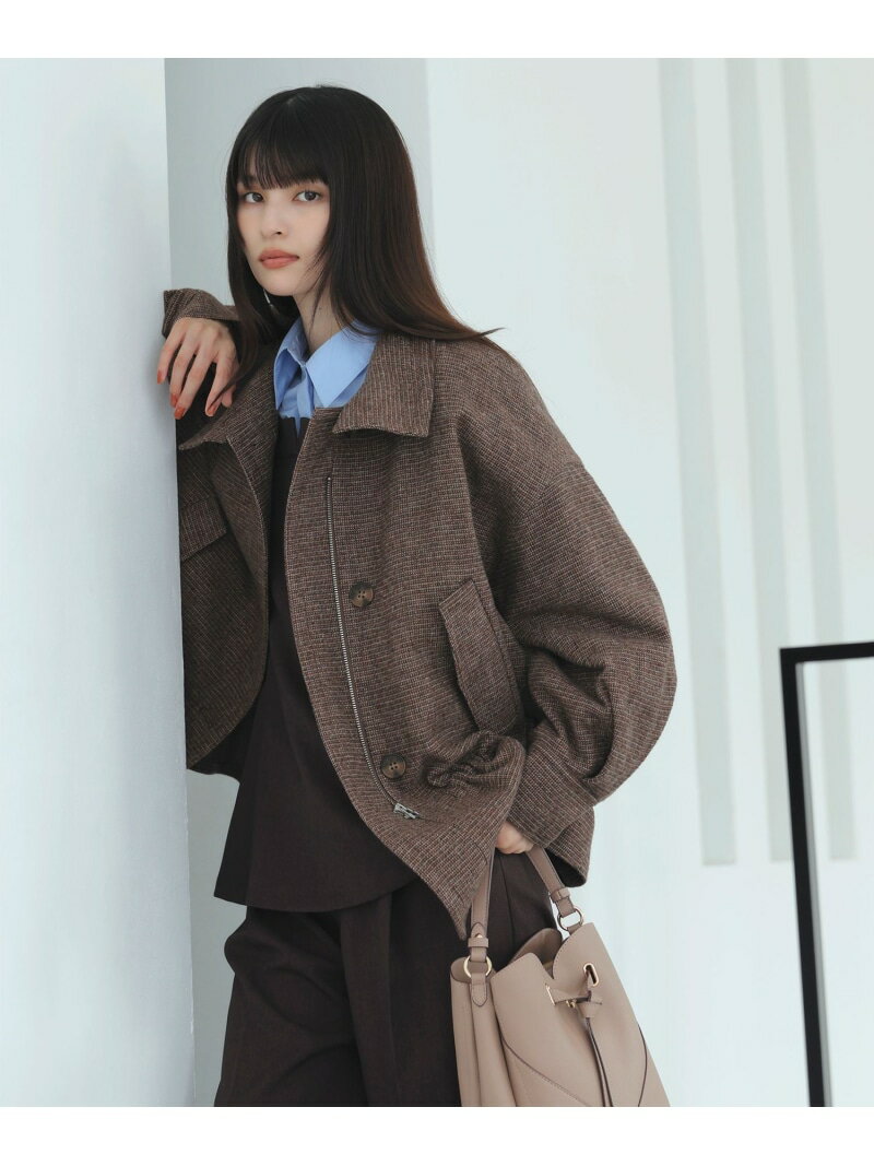 樂天商城 - 【SALE／50%OFF】ドロストペプラムブルゾン VIS ビス ジャケット・アウター ブルゾン・ジャンパー ブラウン グレー【RBA_E】【送料無料】[Rakuten Fashion]