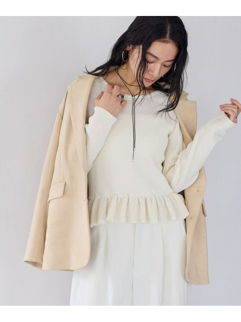 樂天商城 - 【SALE／30%OFF】スラブヤーンペプラムフリルニットプルオーバー VIS ビス トップス ニット ブラック ホワイト ピンク【RBA_E】【送料無料】[Rakuten Fashion]