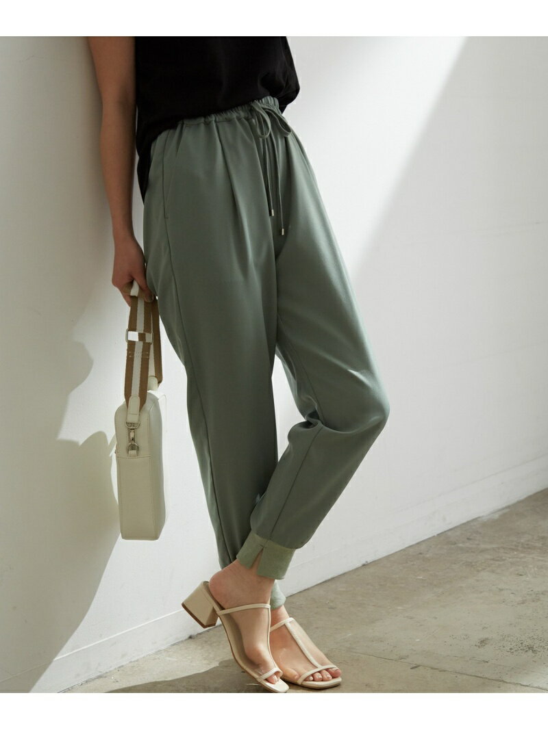 【WEB限定】裾スリットジョガーパンツ VIS ビス パンツ その他のパンツ グリーン イエロー ブラック[Rakuten Fashion]のサムネイル