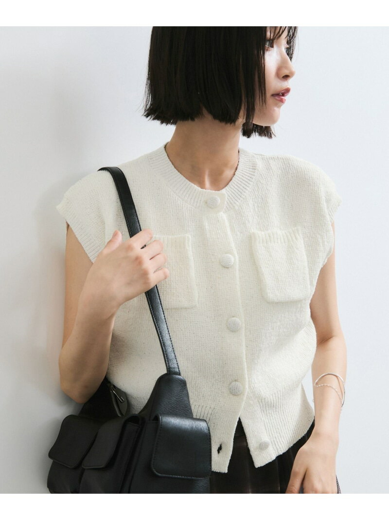 【夏トク価格】【洗える】くるみ釦ニットトップスカーデ VIS ビス トップス カーディガン ブラック ホワイト ピンク【送料無料】[Rakuten Fashion]のサムネイル