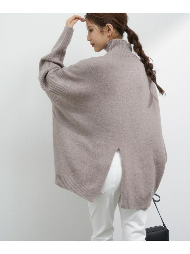【SALE／10%OFF】【WEB限定】ふわふわビックシルエットバックスリット入りタートルネックニットプルオーバー vis-a-vis ビス トップス ニット ブラック ベージュ パープル ホワイト【RBA_E】[Rakuten Fashion]