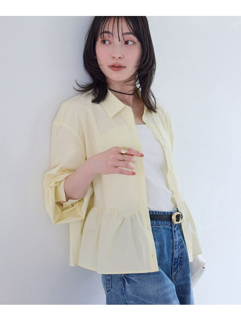 樂天商城 - ウエーブヘムペプラムシャツ VIS ビス トップス シャツ・ブラウス イエロー ホワイト ブルー【送料無料】[Rakuten Fashion]