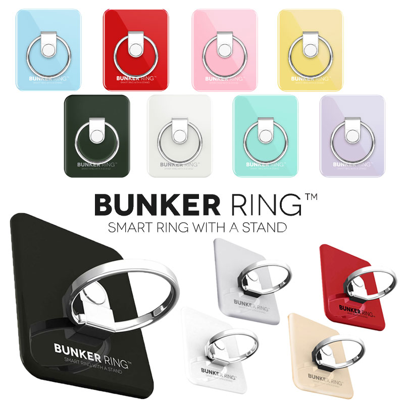 スマホリング 【日本正規代理店】[6カ月保証] バンカーリング 公式 スマホリング BUNKER RING バンカー リング スマートフォンリング ホルダーリング 指1本で保持 落下防止 スタンド機能 永久着脱 iPhone Android アイフォン スマホアクセサリー BUN3BK BUNKER+RING+3+i おしゃれ おすすめ