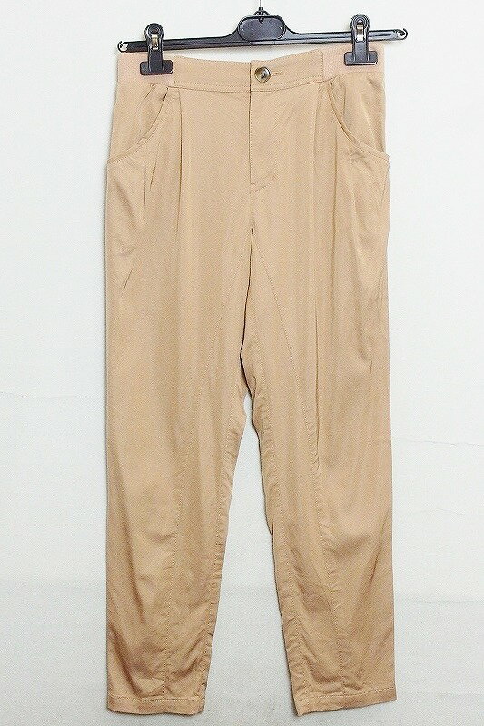 【中古】enrecre アンレクレ ストレッチ　テーパードパンツ　薄地 36 サーモンピンク系 ok4408191049