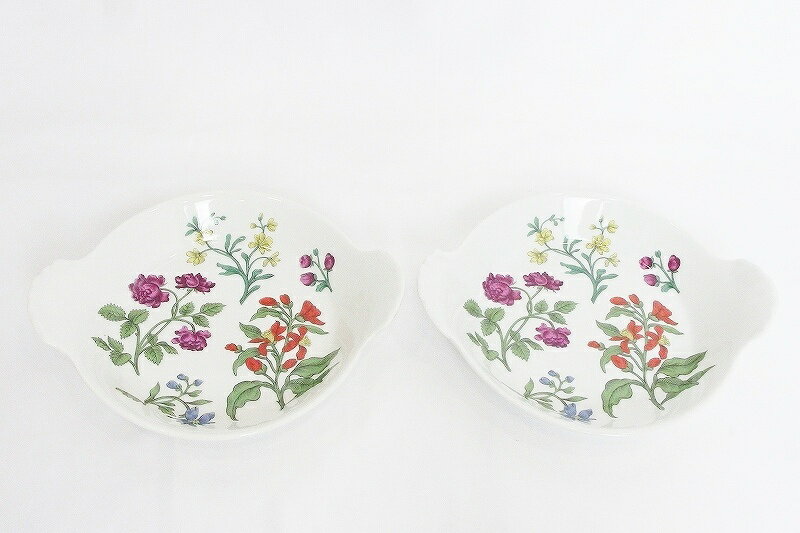 【中古】PORCELAINE DE PARIS Decor Herbier　フランス　花柄　小皿 器 2枚