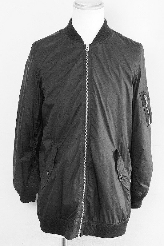 【中古】ALPHA INDUSTRIES アルファインダストリーズ EDWIN MA-1 ナイロン ブルゾン 薄手 メンズ M ブラック