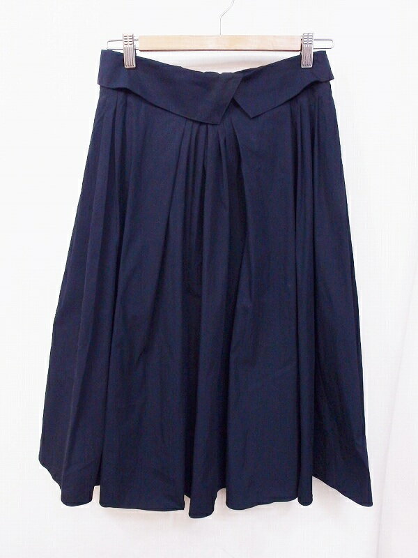 Rakuten - 【中古】JILL STUART ジルスチュアート フレアスカート　コットン 4 ダークネイビー nm4418195969