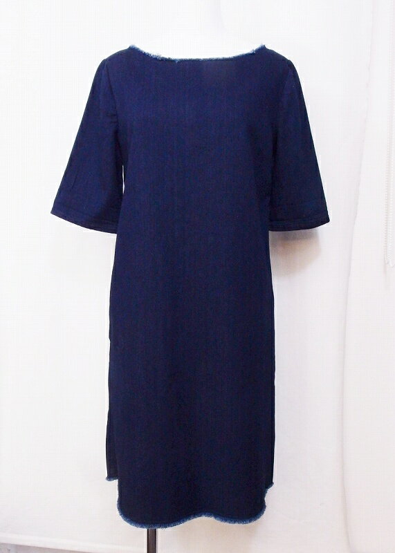 乐天商城 - 【中古】ZARA BASIC ザラベーシック デニム　五分袖　ワンピース XS ダークネイビー nm4420196634