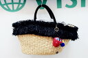 【中古】TO BE CHIC トゥービーシック ストロー かごバッグ ハンドバッグ *歪みあり ベージュ/ブラック kz4420197352