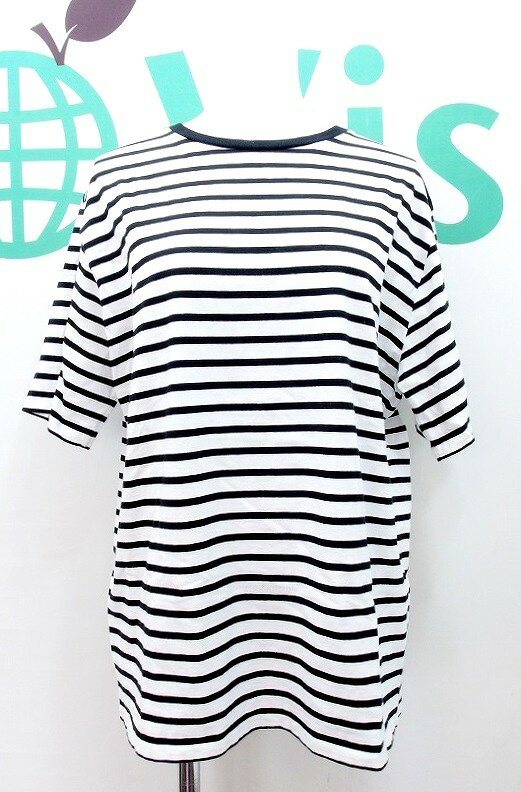 【中古】three dots スリードッツ リラックスフィット ボーダー 半袖Tシャツ レディース M kz4420197403