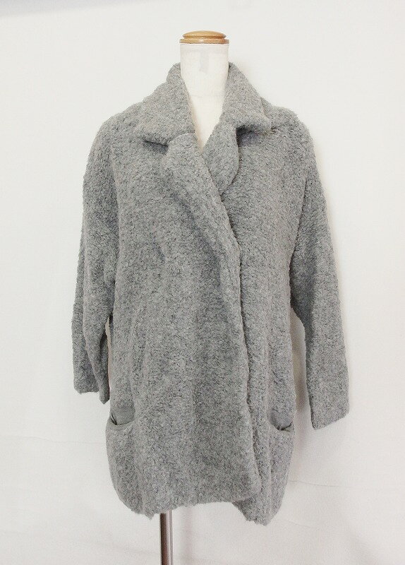 Rakuten - 【中古】MICHEL KLEIN ミッシェルクラン ウール×アクリル　ハーフコート 38 グレー ok4422197965