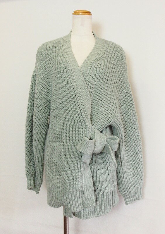 乐天商城 - 【中古】ZARA ザラ ガウン風カーディガン　アクリルニット M グリーン系 ok4422197931