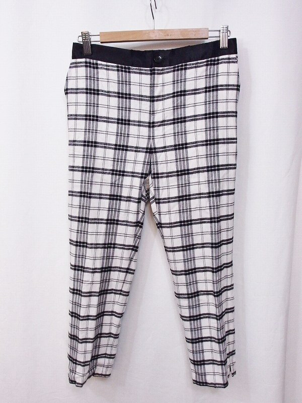樂天商城 - 【中古】UNITED ARROWS ユナイテッドアローズ チェック柄　クロップドパンツ 38 ホワイト/ブラック nm4422198572