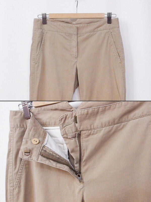 【中古】theory セオリー コットン　ブーツカット 2 ベージュ