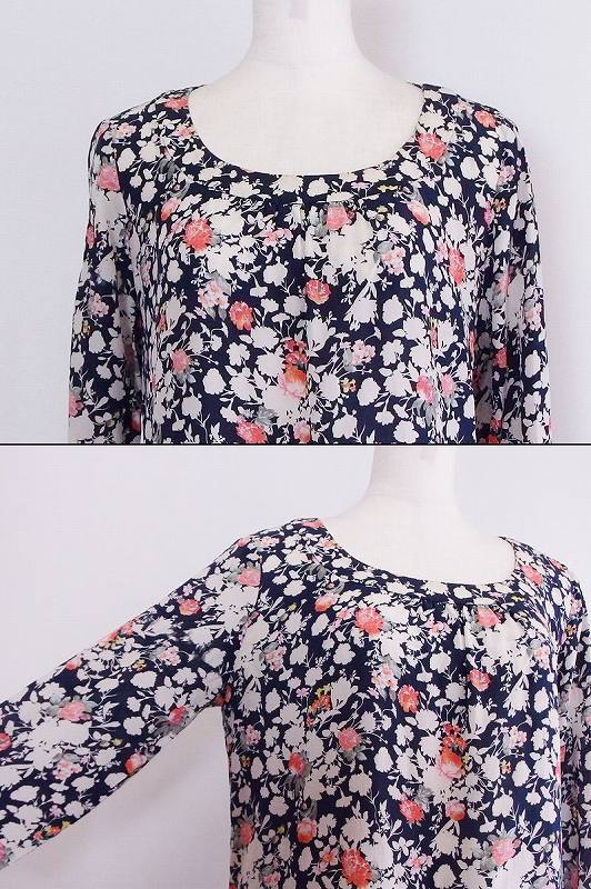 【中古】Max MaraWEEKEND マックスマーラウィークエンド シルク 九分袖　チュニック 花柄 38 ok4604200533