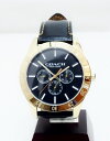 【中古】COACH コーチ ケイシー ウォッチ 42MM クオーツ クロノグラフ W1624 ブラック/ゴールド