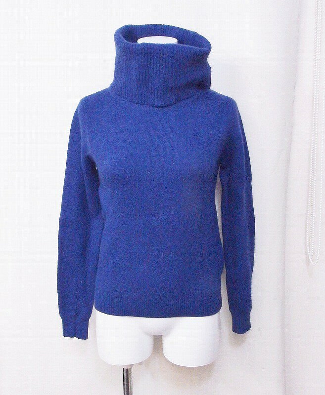 【中古】Rope Picnic ロペピクニック アンゴラ混　タートルニットセーター 38 ブルー nm4604200949