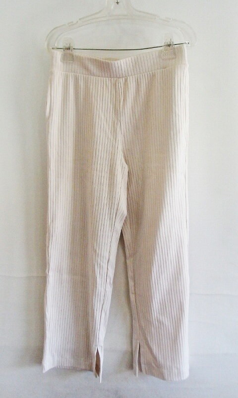 Rakuten - 【中古】UNIQLO ユニクロ コットン100％　ワイドリブスリットストレートパンツ L ナチュラル ok4604200958