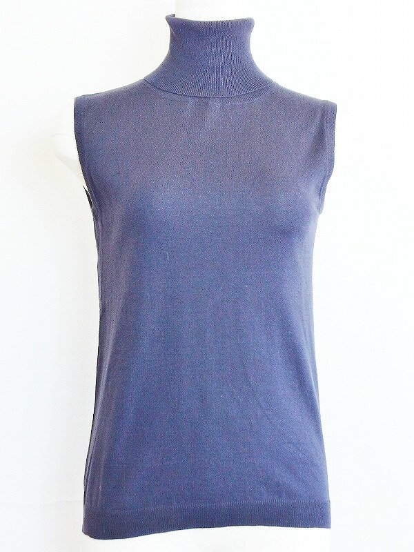 Turtleneck - 【中古】SPICK＆SPAN スピック＆スパン タートルネック　ノースリーブ　コットンニットセーター ネイビー系 ok4604201268