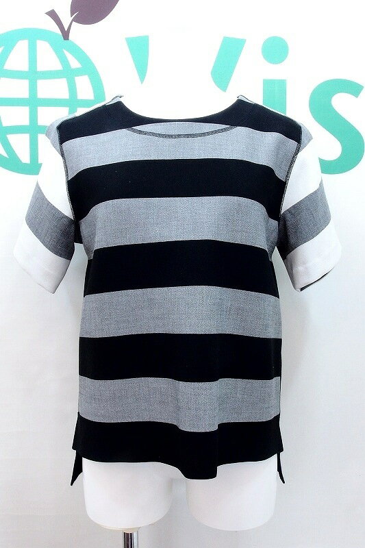 【中古】BANANA REPUBLIC バナナリパブリック ボーダー 厚手 半袖カットソー プルオーバー XS kz4606201598