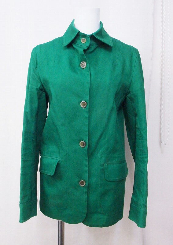 Rakuten - 【中古】UNITED ARROWS ユナイテッドアローズ 日本製　コットン ハーフコート　ジャケット *汚れ グリーン nm4606202137