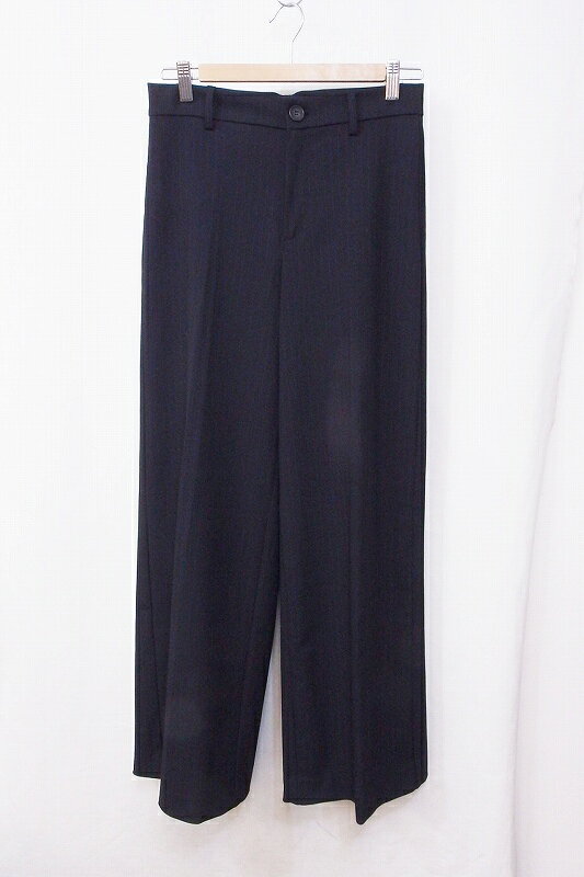 Rakuten - 【中古】ZARA ザラ ワイドパンツ　細ストライプ S ブラック nm4608202822