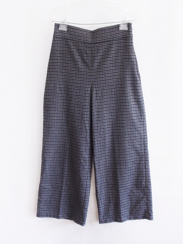 Rakuten - 【中古】ZARA ザラ チェック柄　ハイウエスト　ロングパンツ S グレー系 ok4608203084