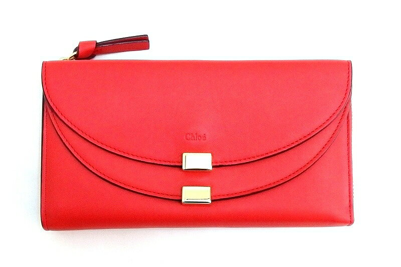 【中古】Chloe クロエ レザー Wフラップ 長財布 ジョージア