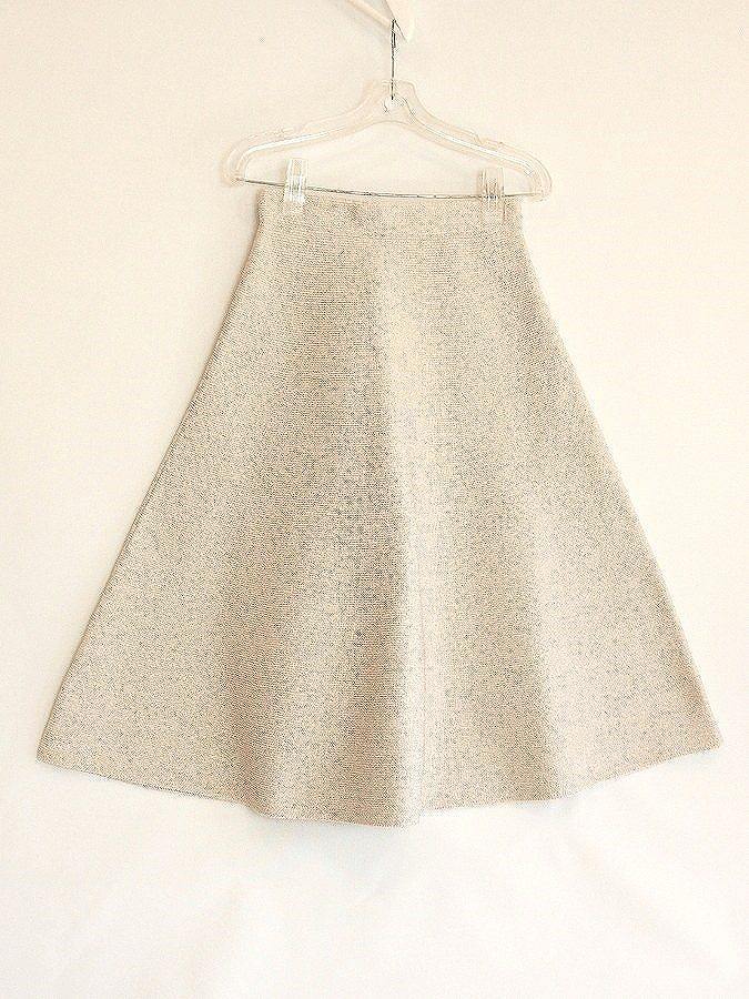 【中古】NOLLEY'S ノーリーズ SOPHI 　厚地　ラメボーダー柄　フレアスカート　ゴールドラメ　M 38 ゴールド系 ok4614205683