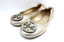 【中古】TORY BURCH トリーバーチ レザー フラットシューズ バレエシューズ 6.5