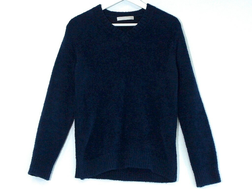 乐天商城 - 【中古】HIGH STREET ハイストリート もこもこ　Vネック　長袖セーター　ポリエステル ・M ネイビー nm4610203870