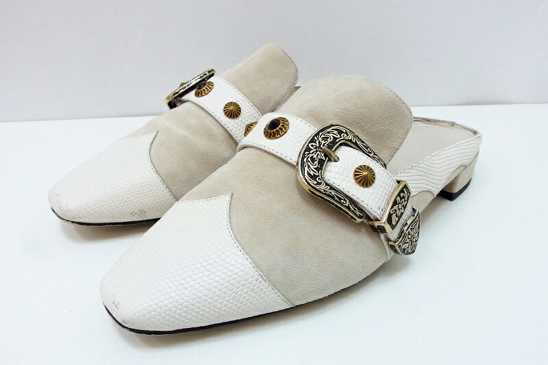 【中古】ROSE BUD ローズバッド 【COVIS】 ウエスタン ベルトデザイン ミュールパンプス 38 ow4624209183