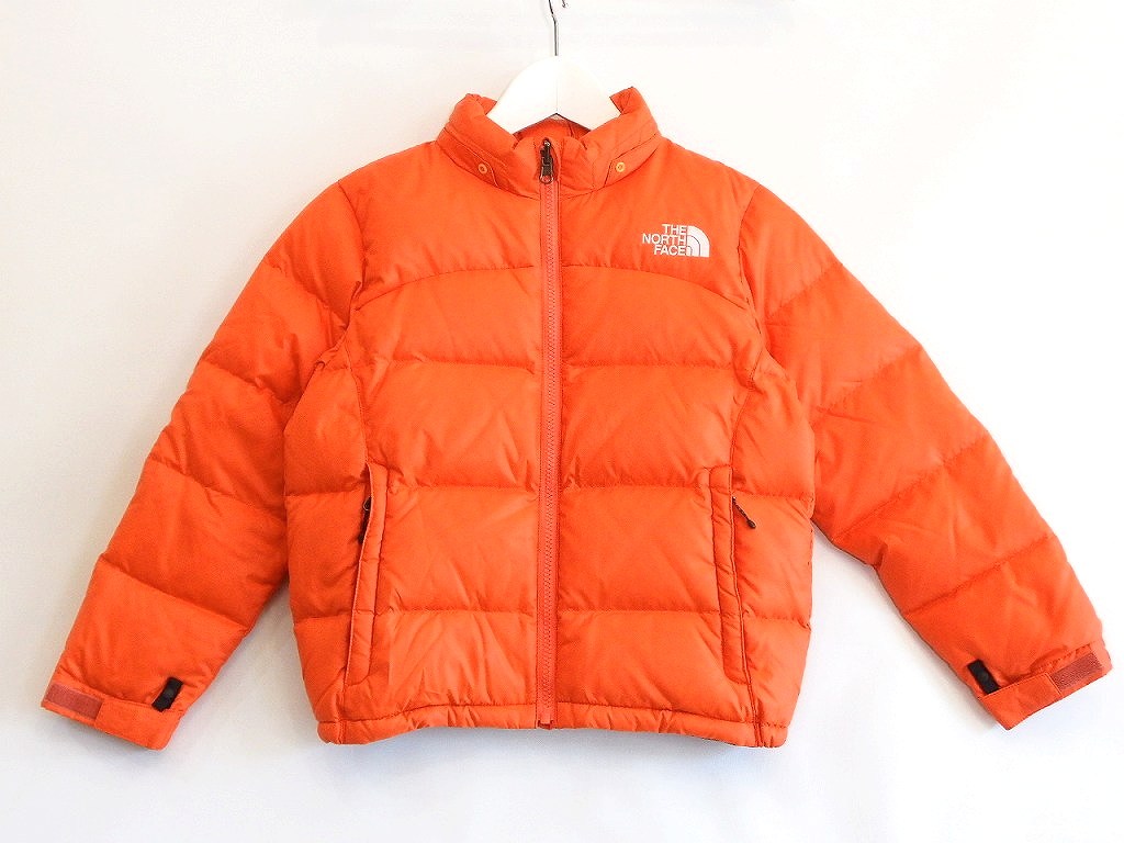 【中古】THE NORTH FACE ザ ノースフェイス ダウンジャケット キッズ 130サイズ ナイロン 130 オレンジ