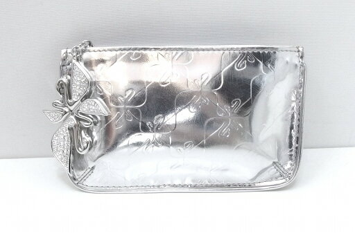 【中古】SWAROVSKI スワロフスキー レザー コインケース ミニポーチ シルバー kz4606201724 【中古】SWAROVSKI スワロフスキー レザー コインケース ミニポーチ シルバー kz4606201724