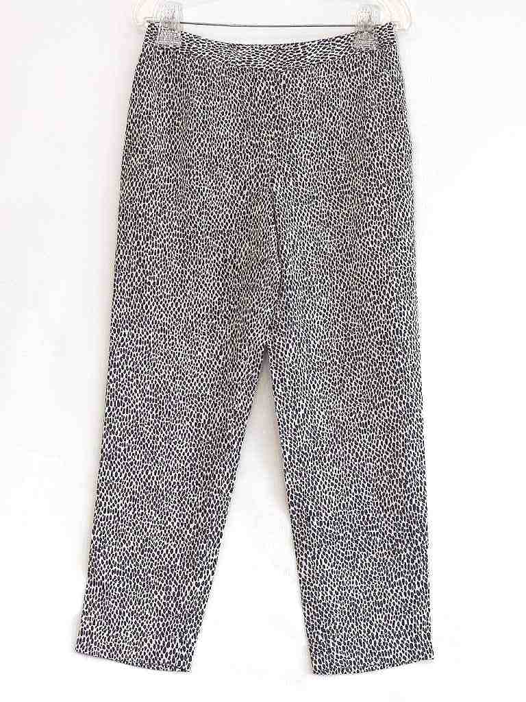 Rakuten - 【中古】theory セオリー シルク　テーパードパンツ　レオパード柄 ・2 ホワイト|ブラック ok4814214412