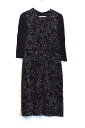 【中古】HUGO BOSS ヒューゴボス 膝下 重ね着風 ワンピース UK8 ブラック ok4824218757